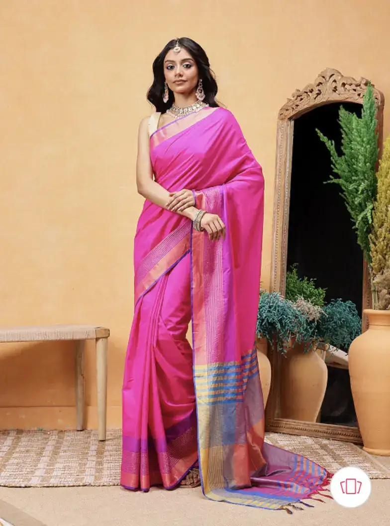 Image for SilkLandWomen'sReady-to-WearSareeWithBlousePiece