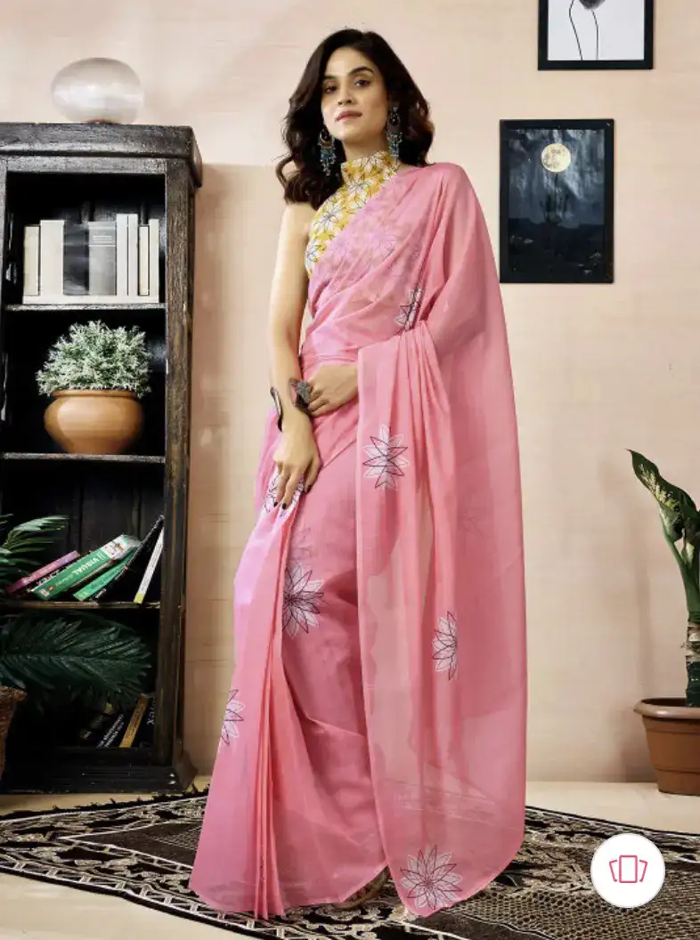 Image for MiteraEthnicMotifsPureLinenReady-to-WearSaree