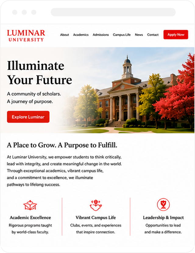 Badge on a university website