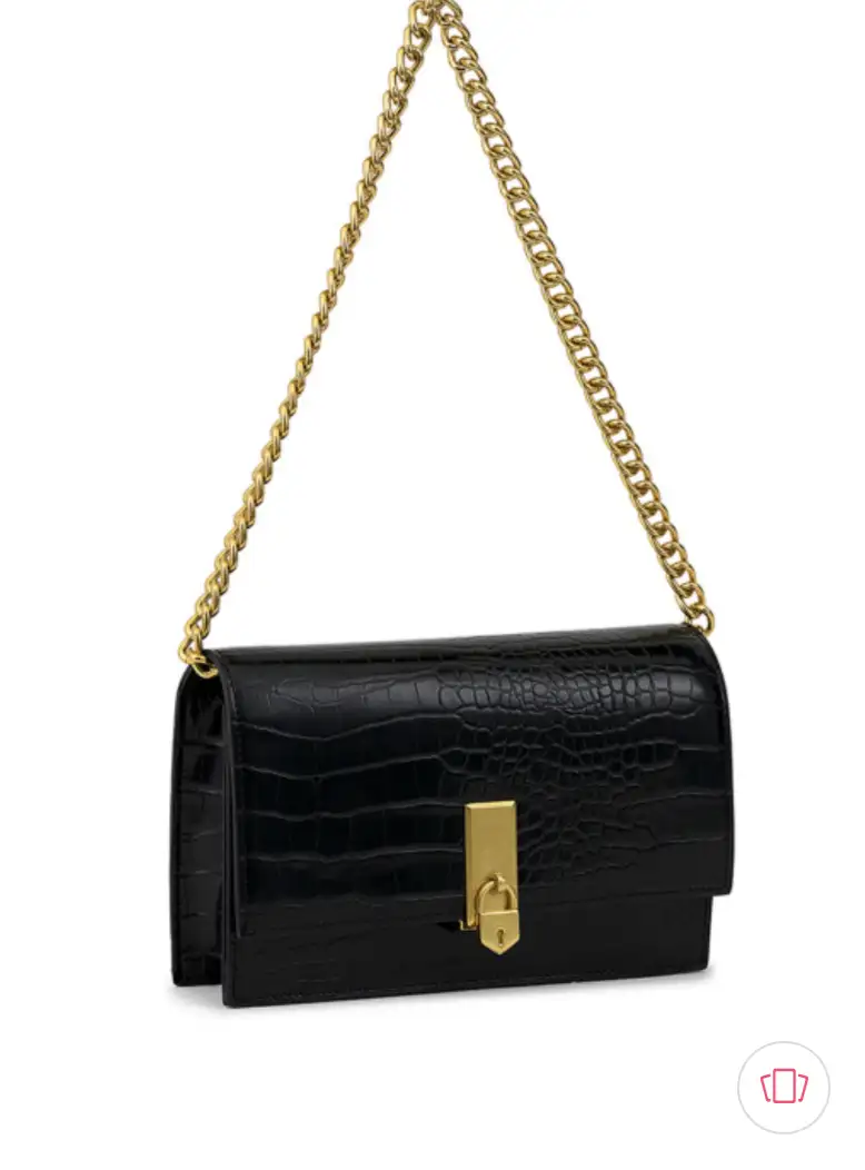 Image for MIRAGGIOMilaBlackShoulderClutchwithChainDetailing