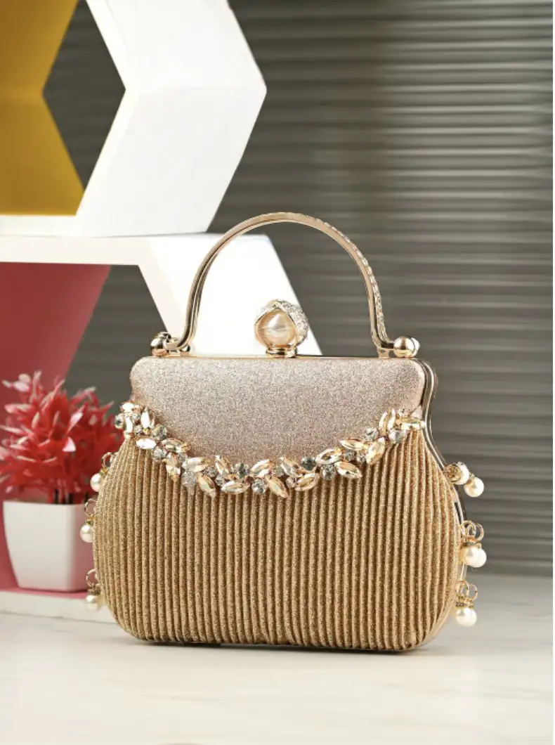 Image for DressBerryEmbellishedBoxClutch