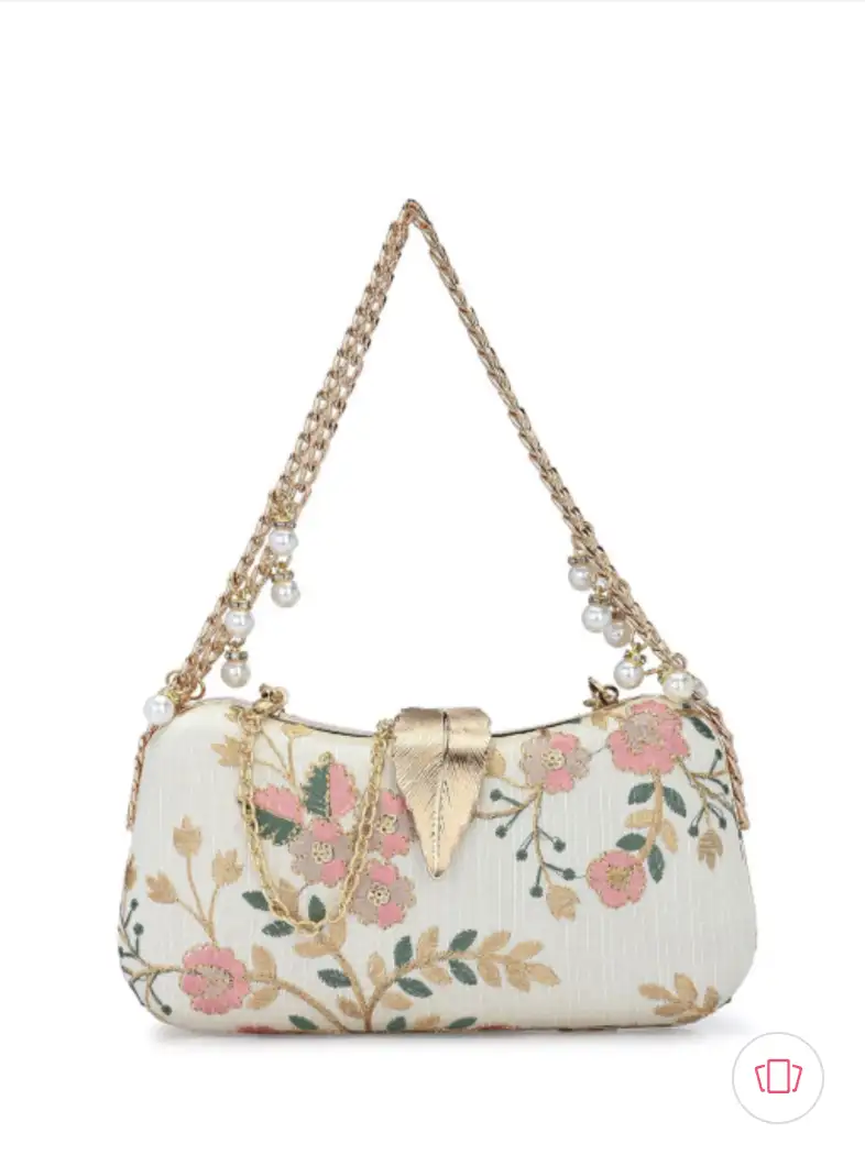 Image for AnoukWhiteEmbroideredBoxClutch