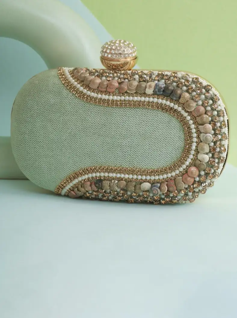 Image for FORTHEBEAUTIFULYOUEmbroideredBoxClutch