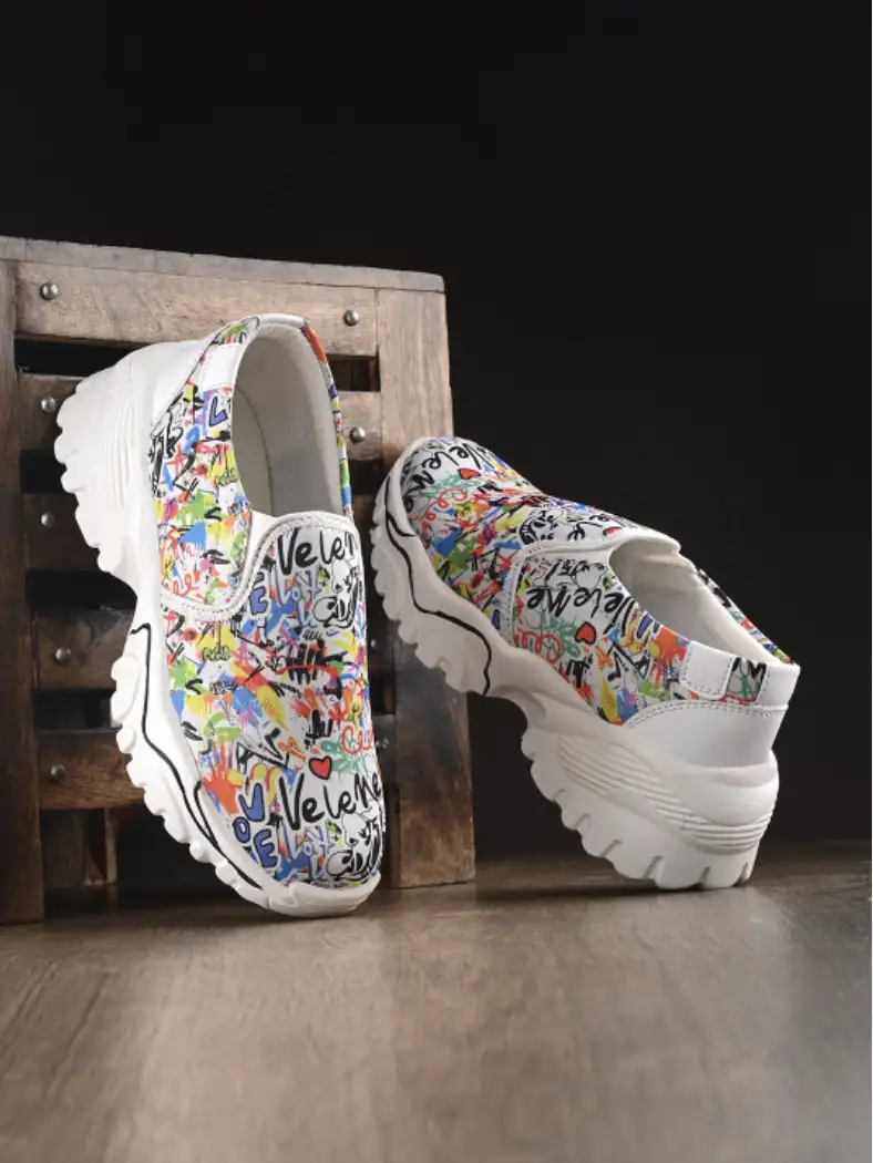 Image for KnoosWomenPrintedLightweightSlip-OnSneakers