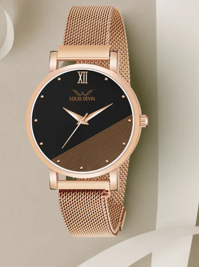 Image for LOUISDEVINWomen'sBrassEmbellishedDial%26StrapsAnalogueWatch