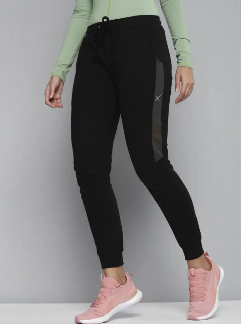 Image for HRXbyHrithikRoshanWomenBlackSlimFitSWEDISHPOPPureCottonSportsJoggers