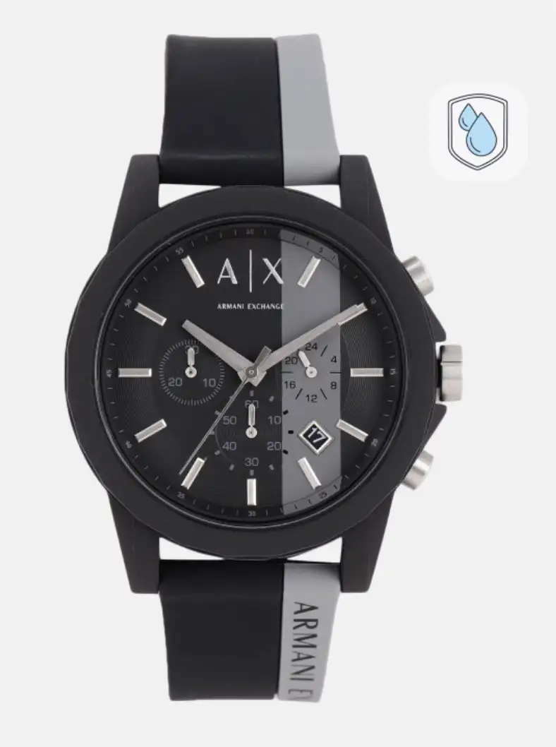 Image for ArmaniExchangeMen'sBlackAnalogueWatch
