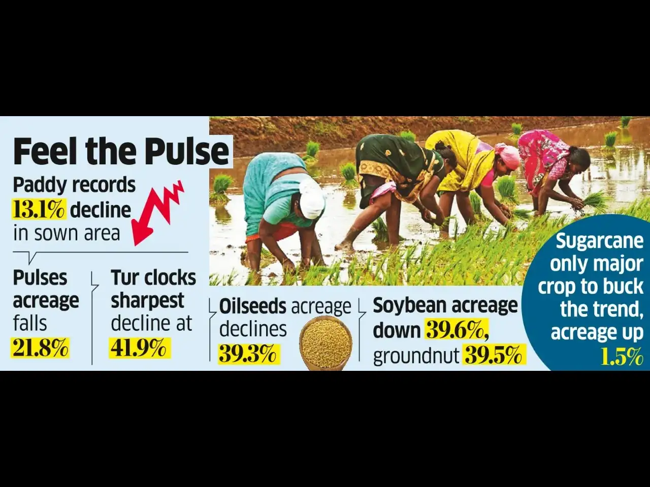 Kharif Sowing Picks Up, But Still 21% Below Last Yr Kharif Sowing Picks Up, But Still 21% Below Last Yr