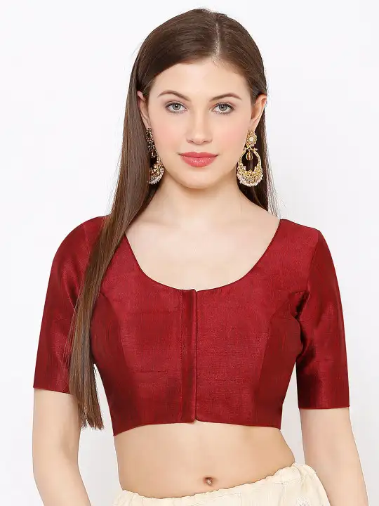 Image for SALWARSTUDIO-SilkRoundNeckSareeBlouse