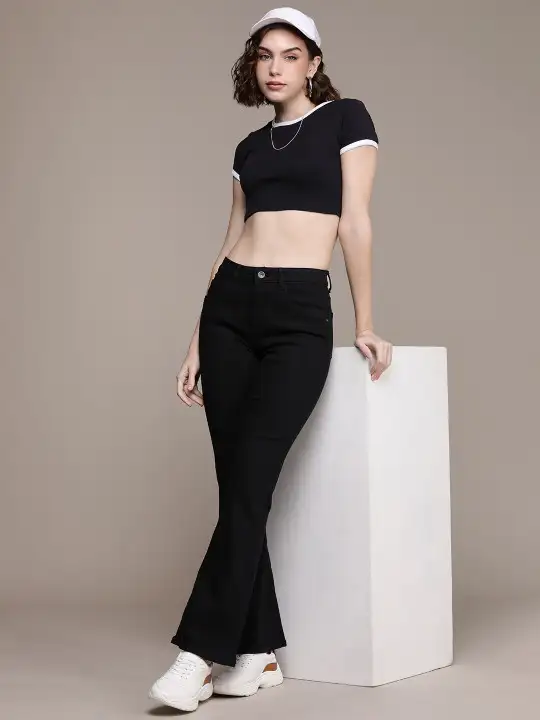 Image for Roadster-TheLifeCo.Women'sFlaredHigh-RiseStretchableJeans