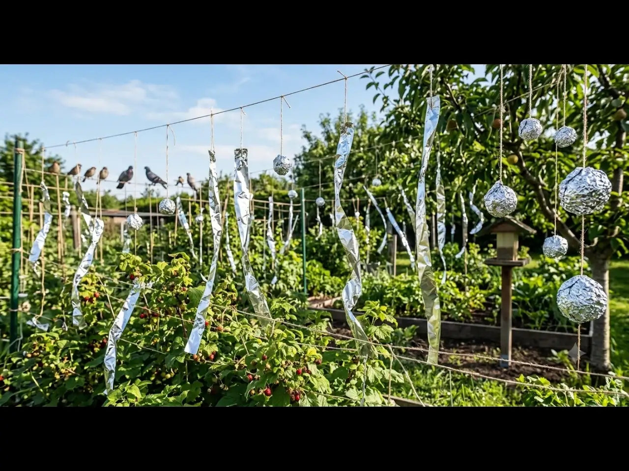 Hanging Foil Deterrents for Bird and Pest Control[Image: Gemini]