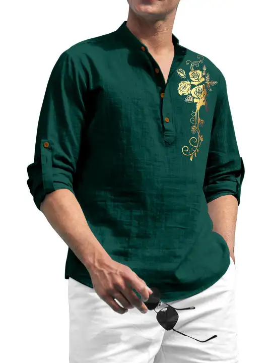 Image for FifthU-Men%E2%80%99sGreenCottonKurtas