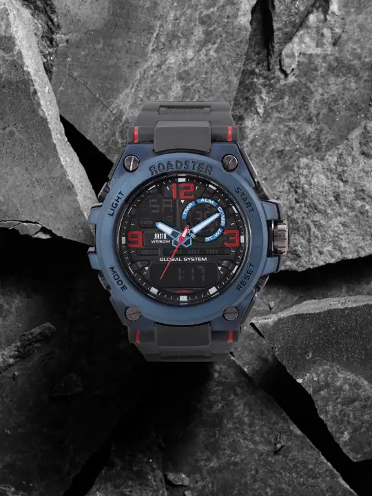 Image for Roadster-TheLifestyleCoMen%E2%80%99sBlackAnalogueandDigitalMulti-FunctionWatch