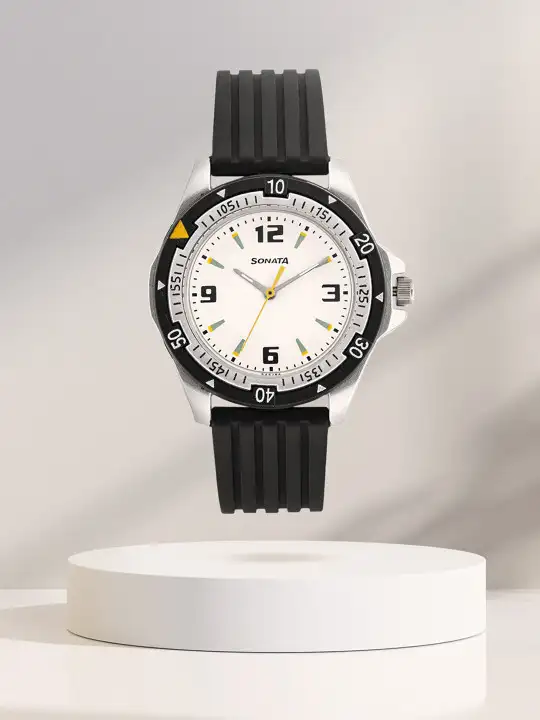 Image for Sonata-SfQuartzAnalogWithWhiteDialWatchForMen