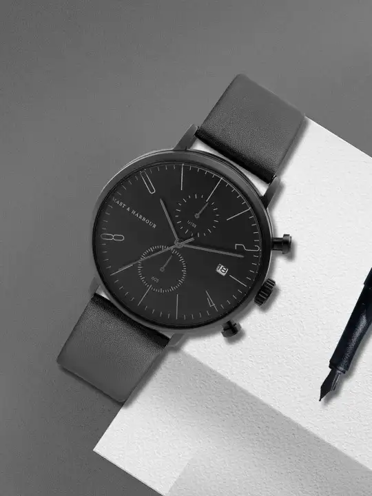 Image for Mast%26Harbour-UnisexBlackChronographWatch