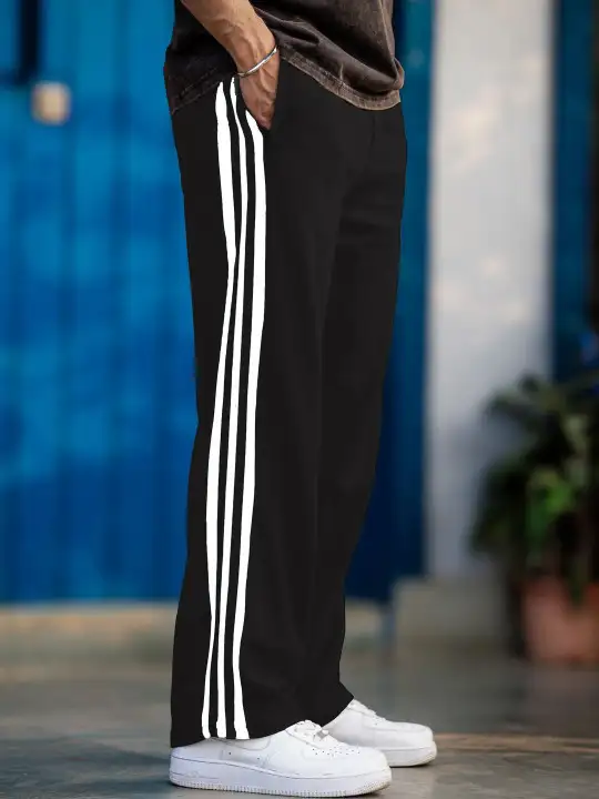Image for UrbanBuccachi-Men'sSideStripedMid-RiseFlexiWaistTrackPants