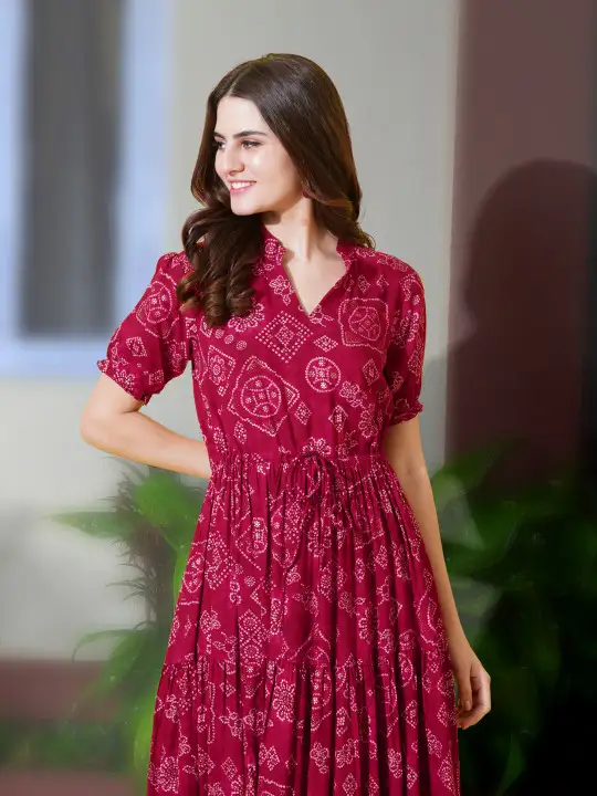 Image for FLOWERVELLY-Women'sPuffSleevesFit%26FlareMidiDress