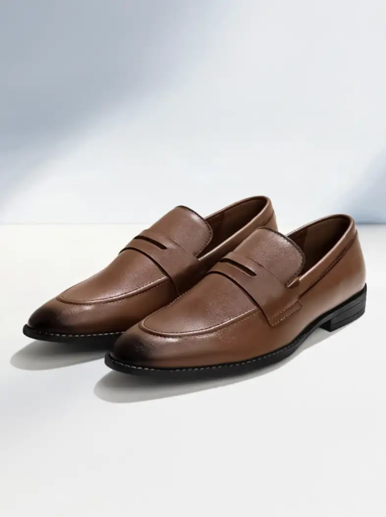 Image for LOUISSTITCHMenRussetTanFormalSlip-OnMoccasinShoes