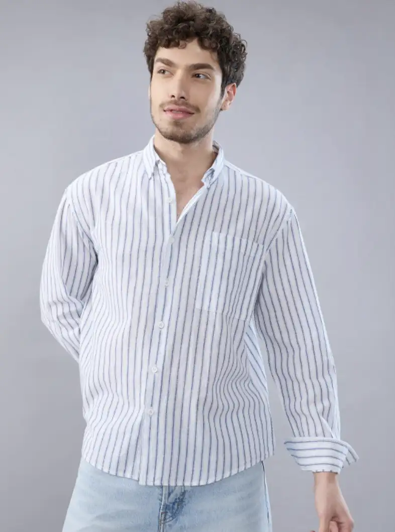 Image for HERE%26NOWMenStripedCasualShirt