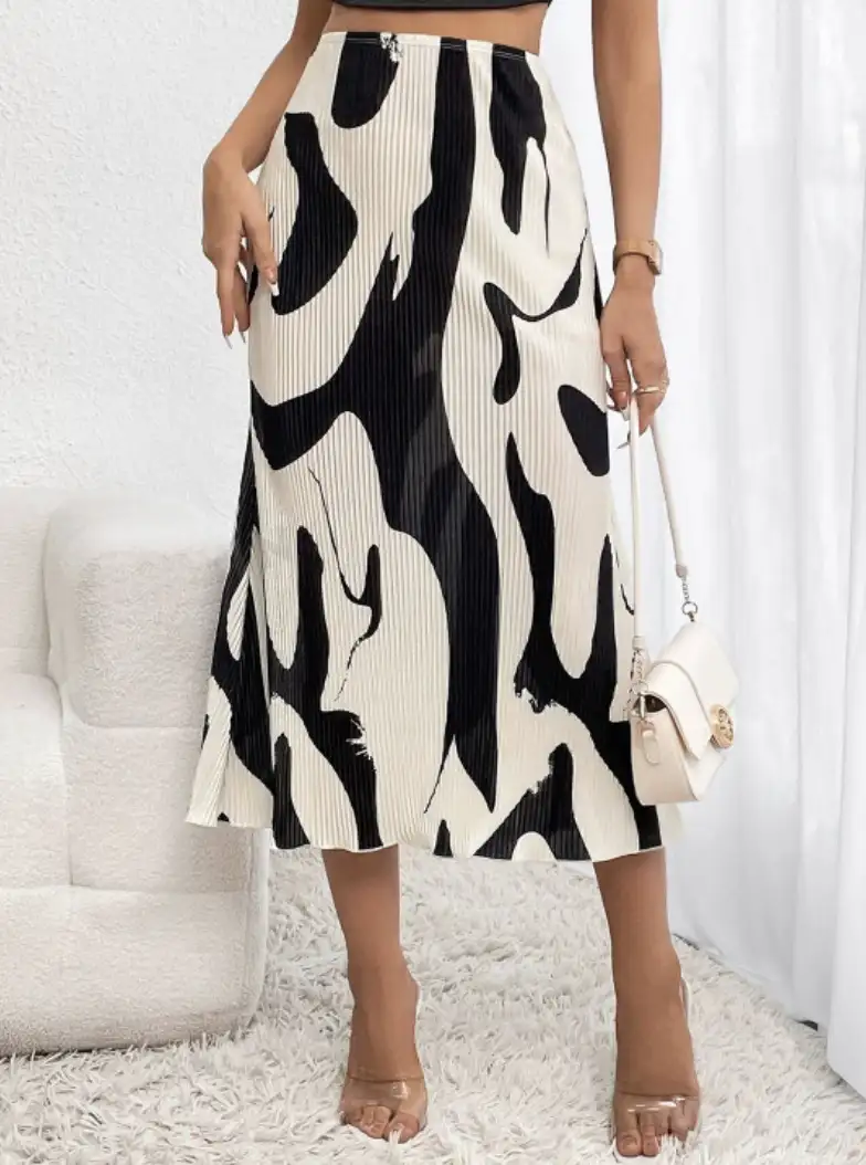 Image for StylecastXSlyckAbstractPrintedA-LineMidiSkirt