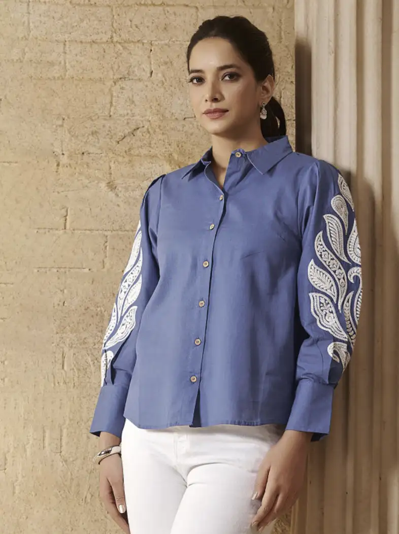 Image for AnoukWomenStraightFitFloralPrintedSpreadCollarCasualShirt