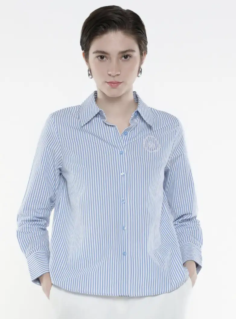 Image for RAREISMWomenBlueRegularStripedFullSleeveSpreadCollarShirt