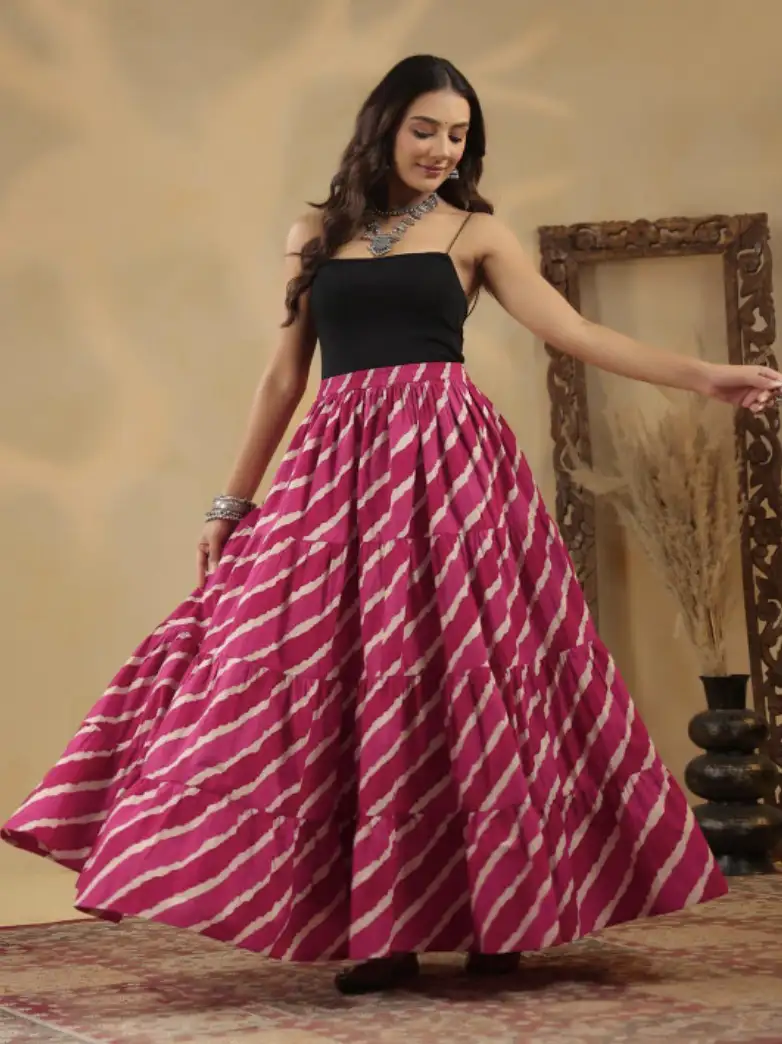 Image for RimelinePrintedPureCottonMaxiFlaredSkirts