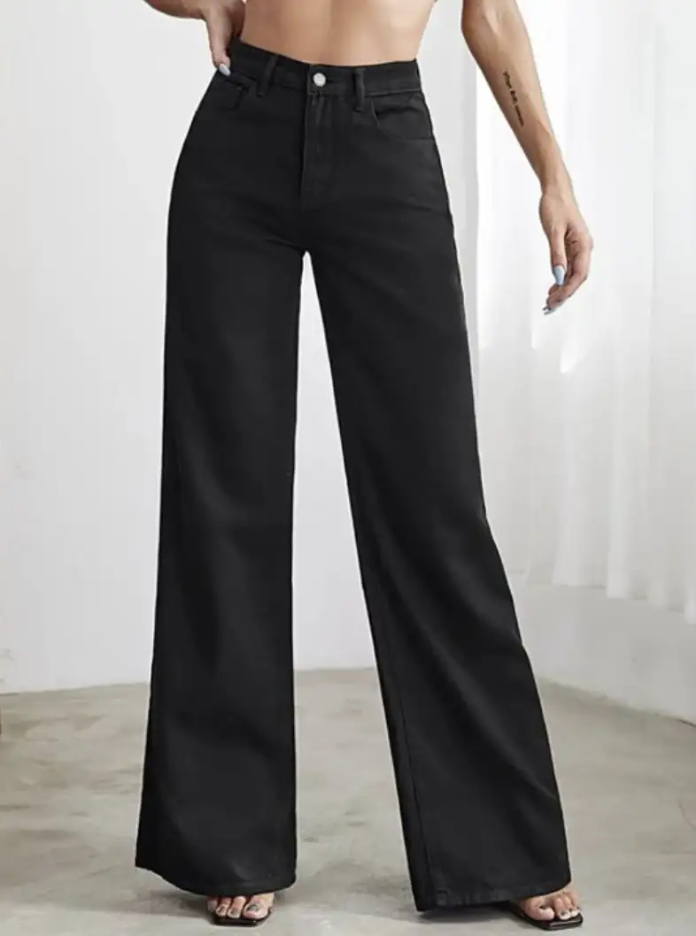 Image for KottyWomenBlackJeanStraightFitHigh-RiseStretchableJeans