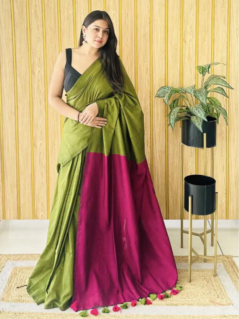 Image for AnoukPureCottonDesignerKhadiSaree