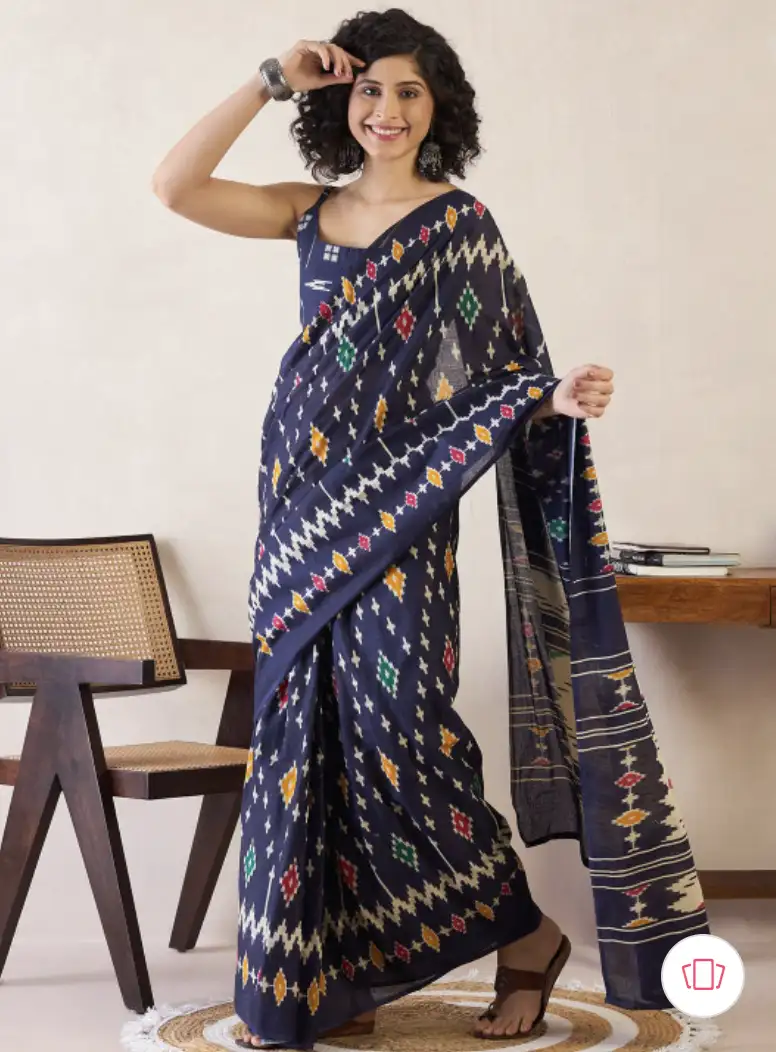 Image for MiteraEthnicMotifsReadytoWearIkatSaree
