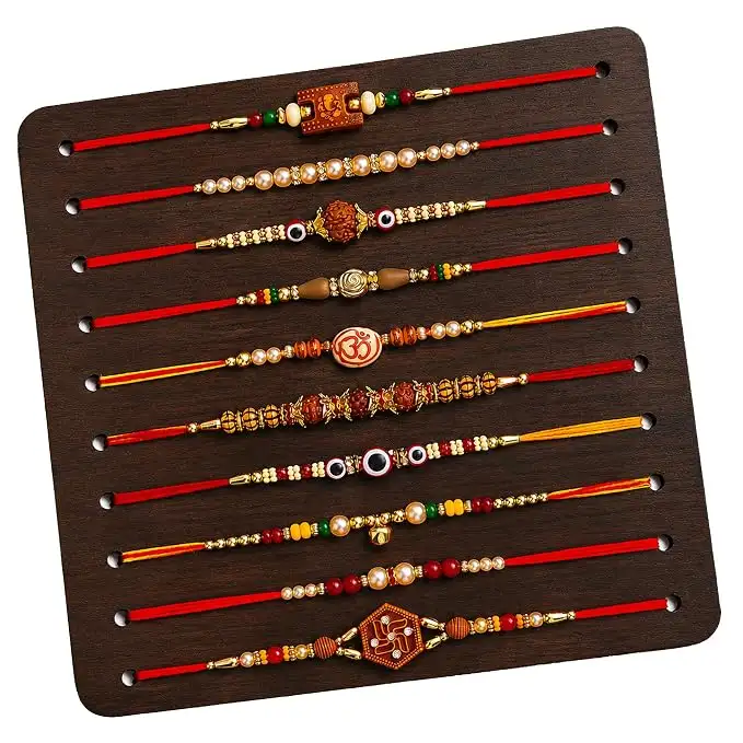 Image for MulticolorComboof10DoraRakhiSetforMenwithRoliChawalRakhiSetforBrother