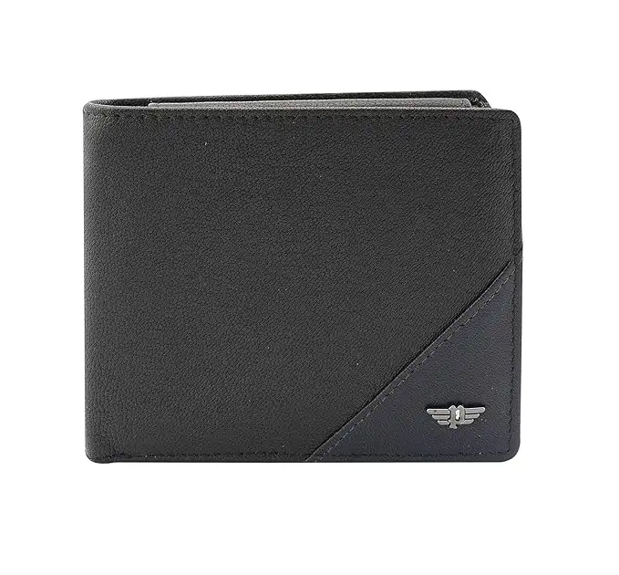 Image for PoliceMenNavyBlackColorGroixOverFlapCoinLeatherWallet