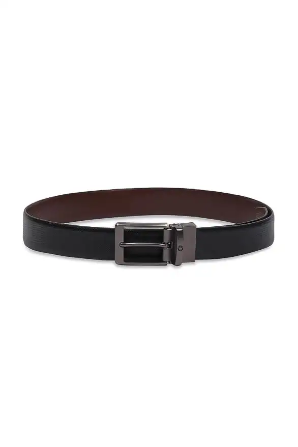 Image for LouisPhilippeMen's100%25ItalianLeatherMattGunMetalBuckleFormalReversibleBelt