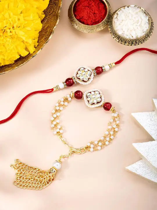 Image for Peora-SetOf2RakhiWithGreetingCard%26amp%3BRoliChawal