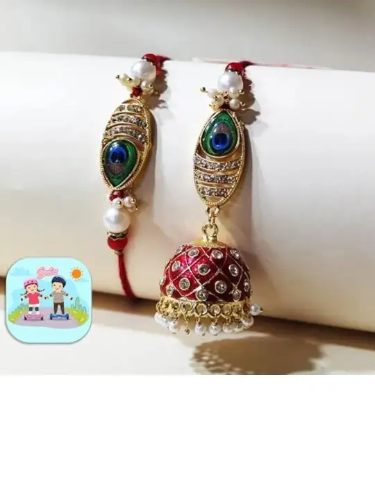Image for CraftVatika-SetOf2PeacockFeatherBhaiya%26amp%3BBhabhiRakhi