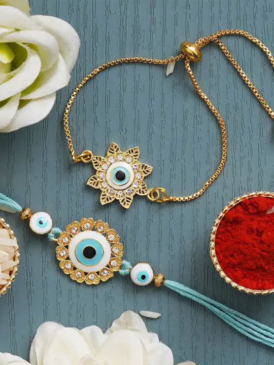 Image for eCraftIndia-Setof2Floral%26amp%3BDesignerRakhiGiftSet