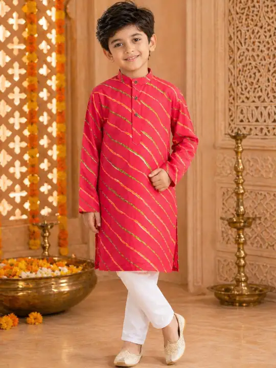 Image for Superminis-LeheriyaPrintedKurtaPyjamaSet
