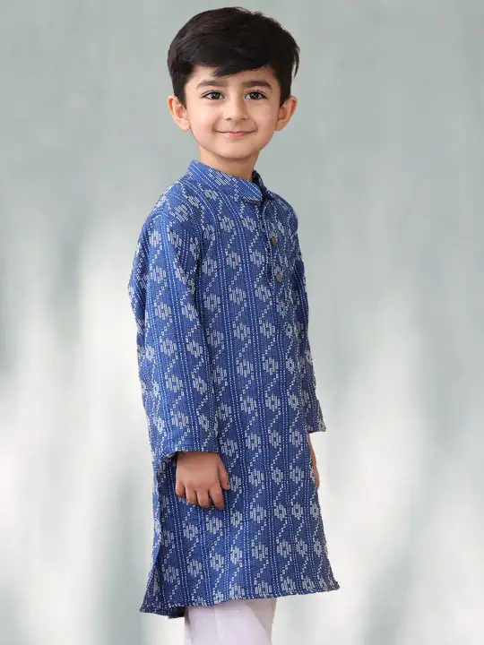 Image for Sangria-BoysAbstractPrintedCottonStraightKurta