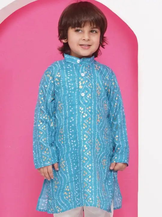 Image for AjDEZInES-BoysBandhaniPrintedKurta