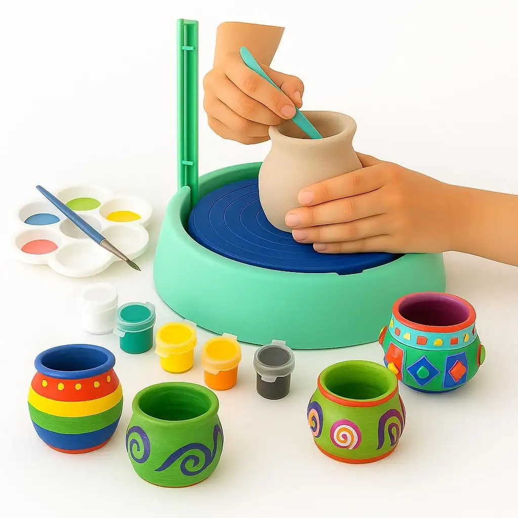Image for ToyImagineKidsPotteryWheelKit%E2%80%93DIYBatteryOperatedPotteryMaking%26amp%3BPaintingSet