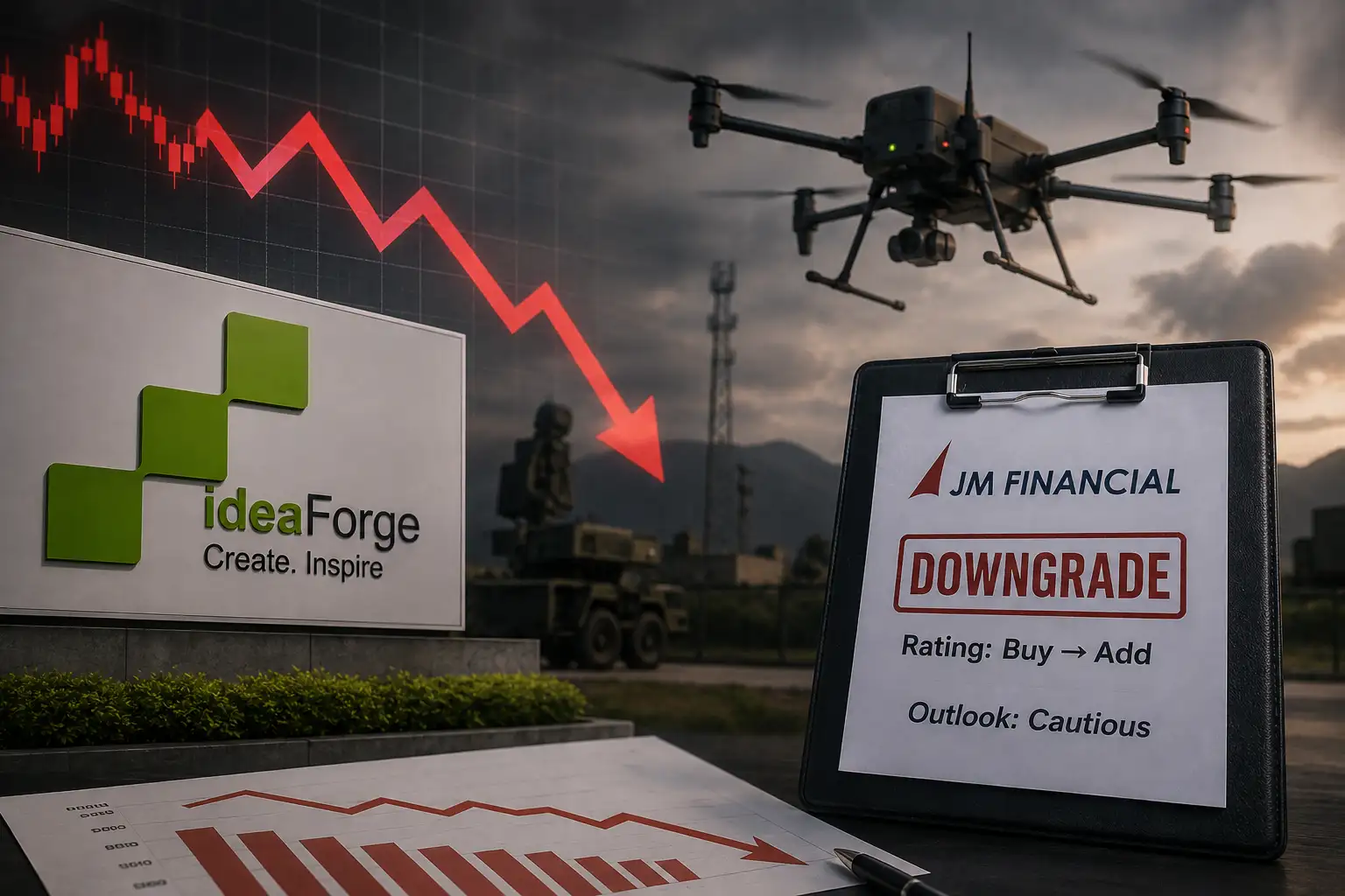 ideaForge Technology shares drop over 9% in two days. JM Financial downgrades rating