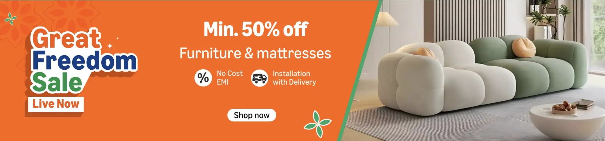 Image for GreatFreedomSale%3AMinimum50%25offonFurnitureandMattresses
