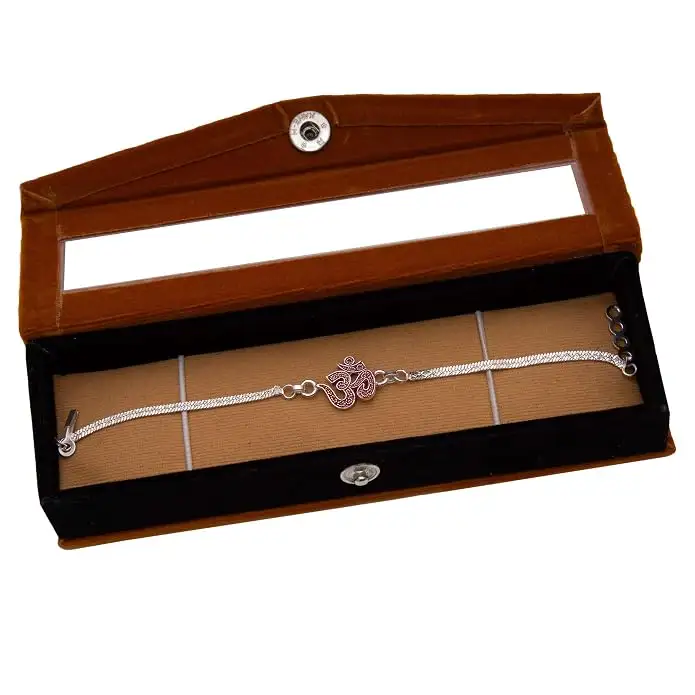 Image for SilverBraceletRakhiWithVelvetGiftBox