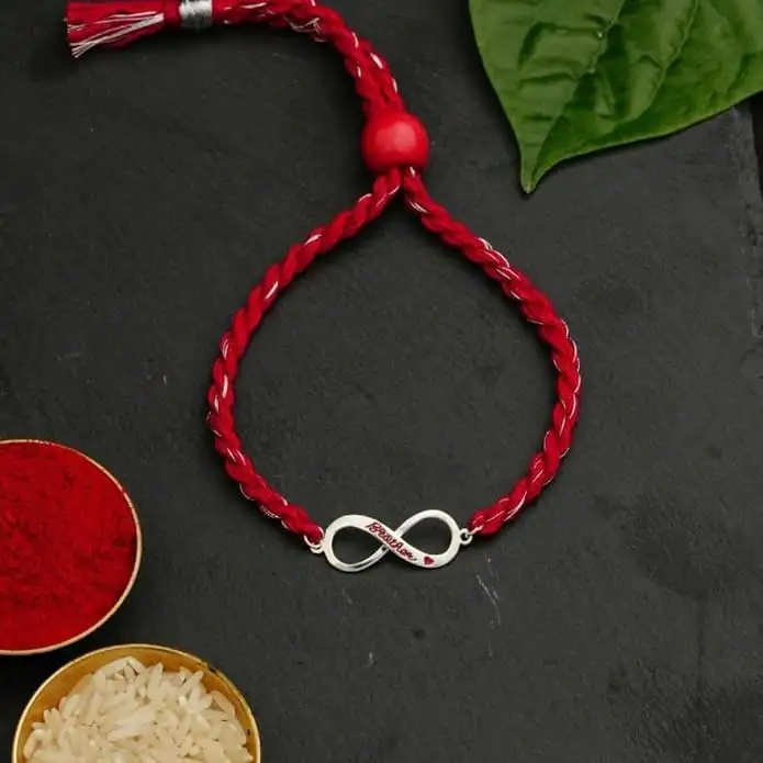 Image for MEENAKARIHERITAGEJEWELLERYPure925SterlingSilverInfinityRakhi