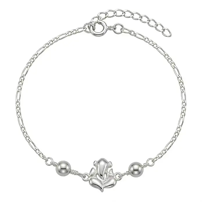 Image for ParnikaPure925SterlingSilverGaneshaRakhi