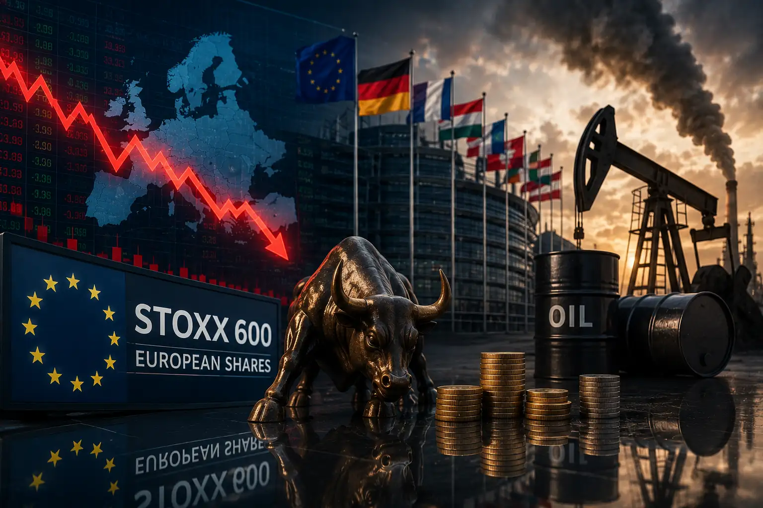 European shares snap 4-week rally as higher oil prices temper strong earnings