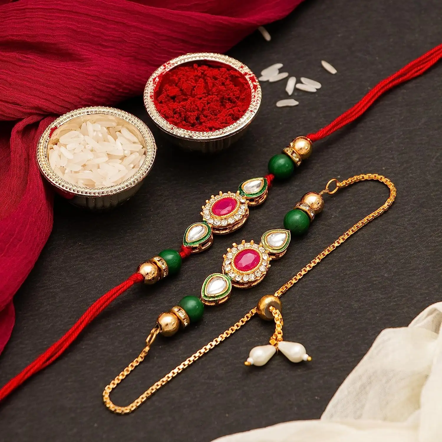 Image for CraftVatikaRakhiSetforBrotherandBhabhi