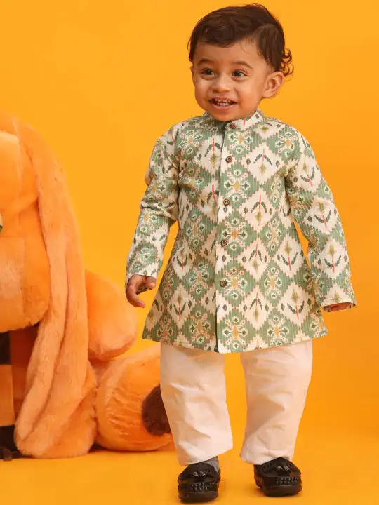 Image for VASTRAMAY-BoysAbstractPrintedKurtawithPyjamas