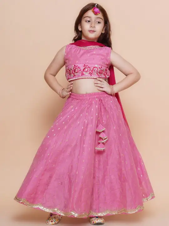 Image for BitiyabyBhama-GirlsEmbroideredLehenga%26amp%3BBlouseWithDupatta