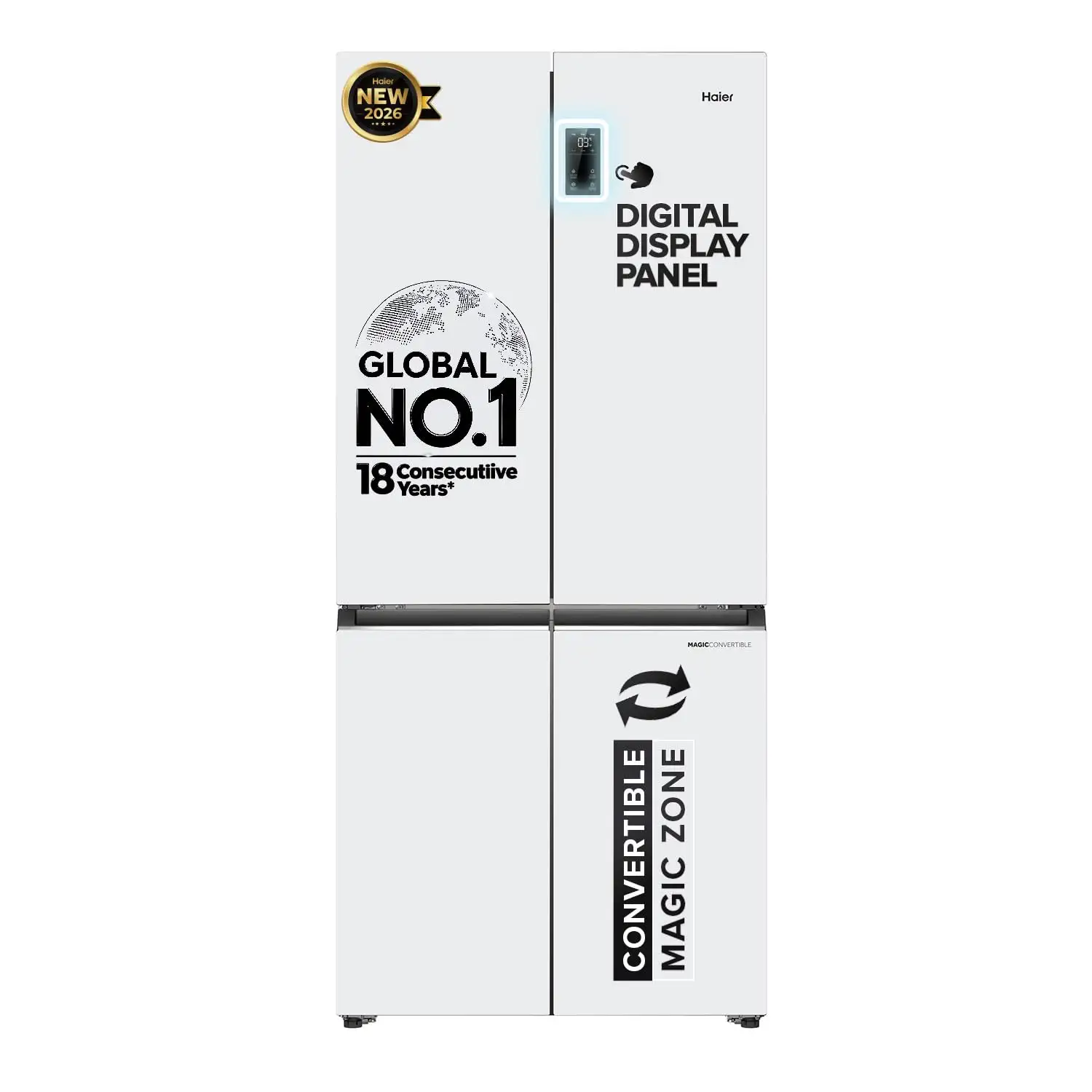 Image for Haier520L3StarLumiereFrostFreeTripleInverterFrenchDoorSidebySideRefrigerator